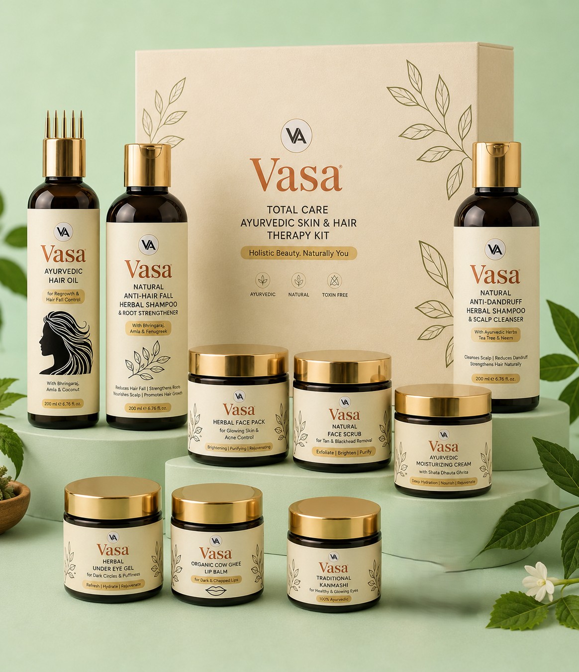 Vasa Total Care Ayurvedic Skin & Hair Therapy Kit